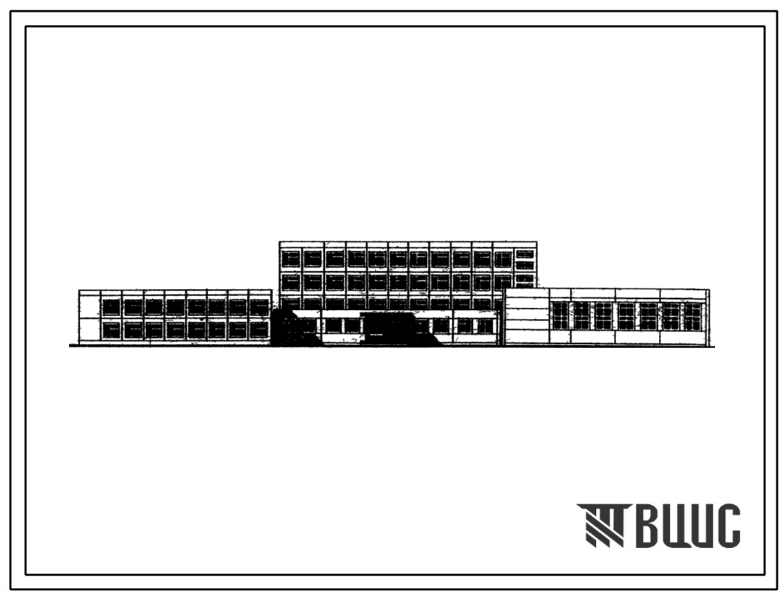 Типовой проект 231-1-25-102 Профтехучилище на 540 учащихся. Здание одно-, двух-, четырехэтажное в конструкциях серии 25. Стены из однослойных легкобетонных панелей по серии.