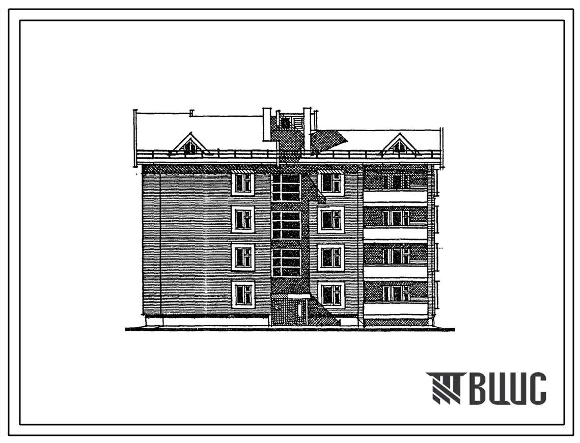 Типовой проект 114-24-223.87 4-этажный односекционный 12-квартирный жилой дом Тч 2-3-3