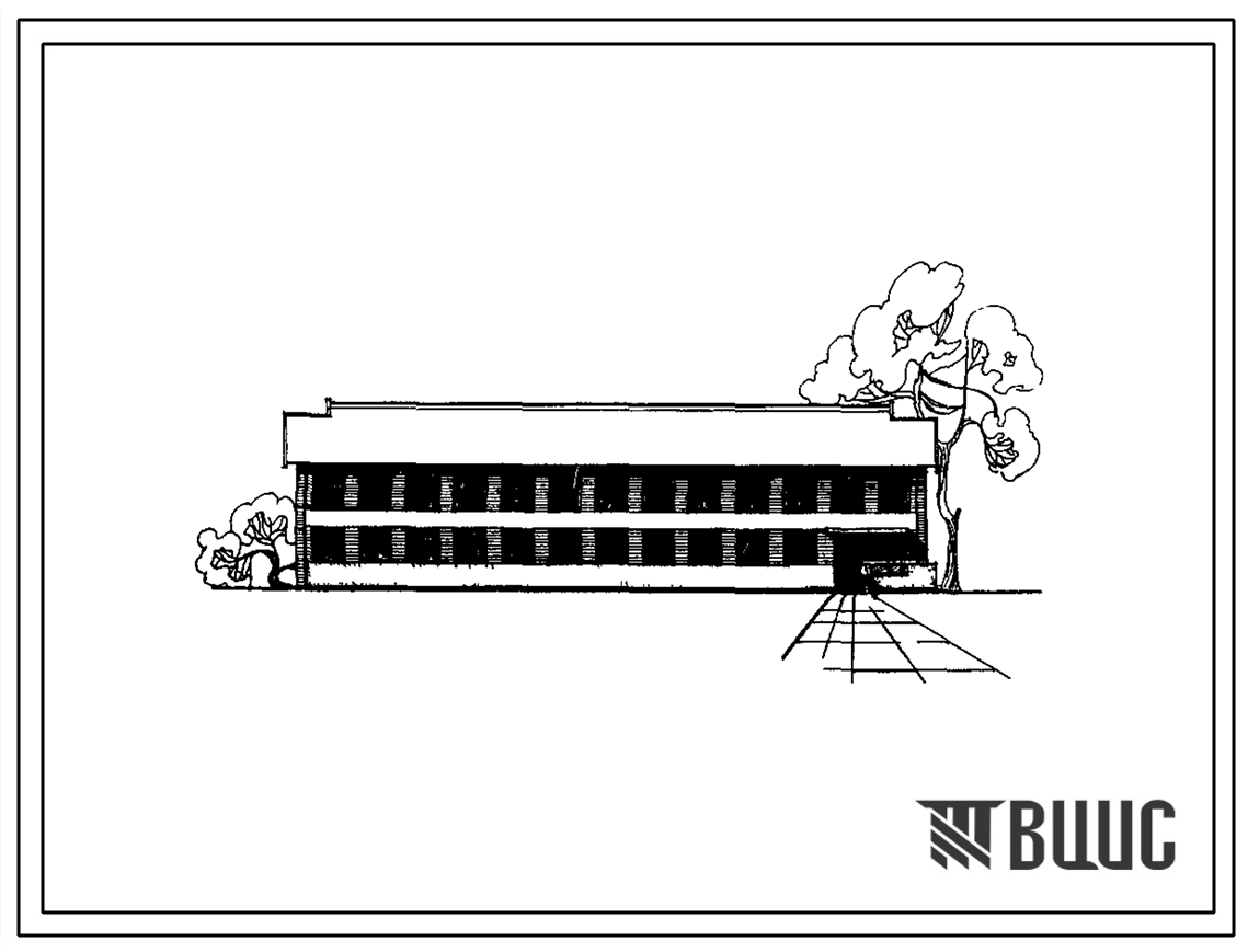 Типовой проект 224-9-108 Блок универсальный на 9 (девять) учебных помещений для расширения существующих зданий сельских школ. Стены из кирпича.