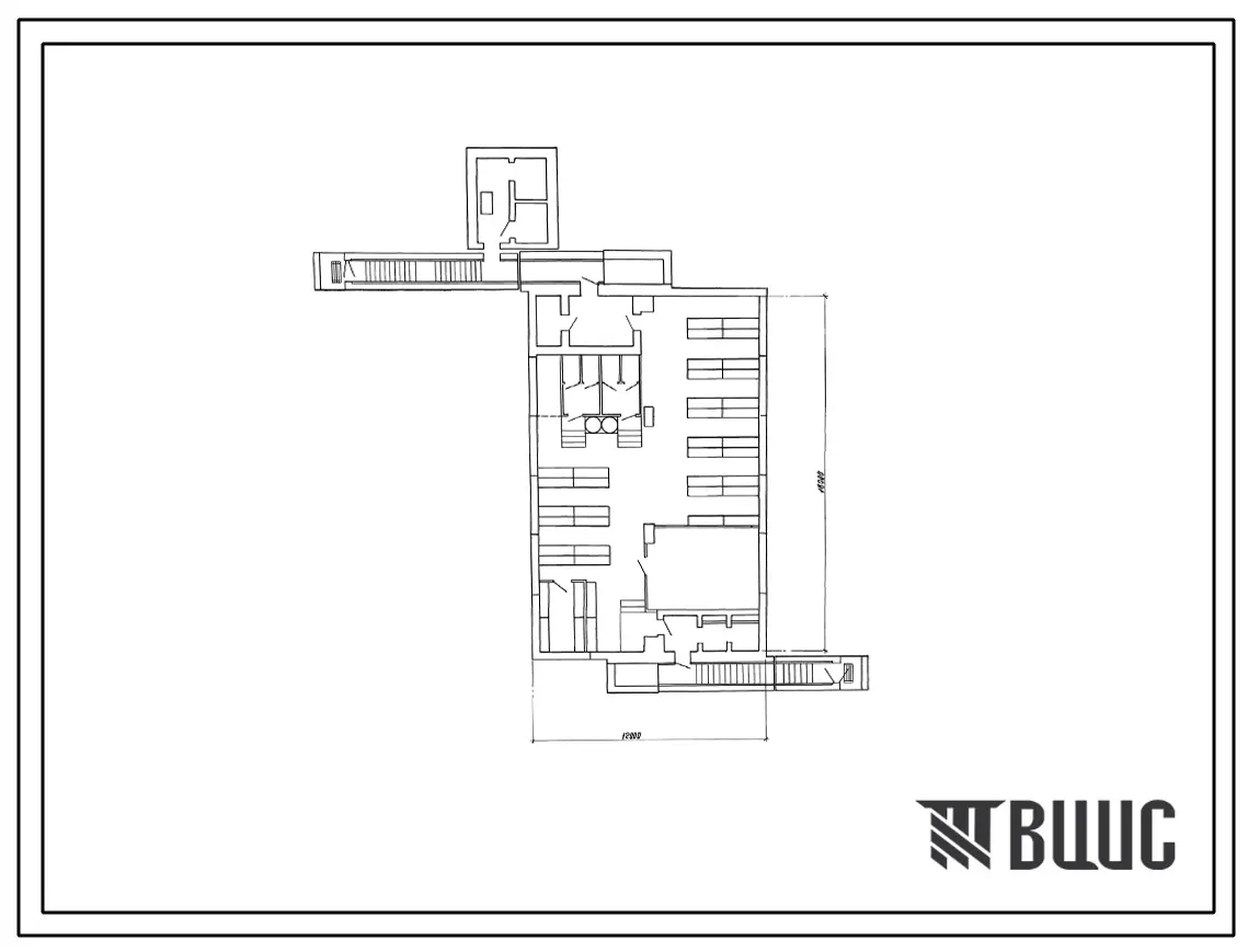 Типовой проект А-II,III,IV-300-487.91 Склад материалов и оборудования отдельно стоящий заглубленный из конструкций серии У-01-01/80 для водонасыщенных грунтов (убежище на 300 человек, размеры убежища 18м на 12м, режимы вентиляции 1,2)