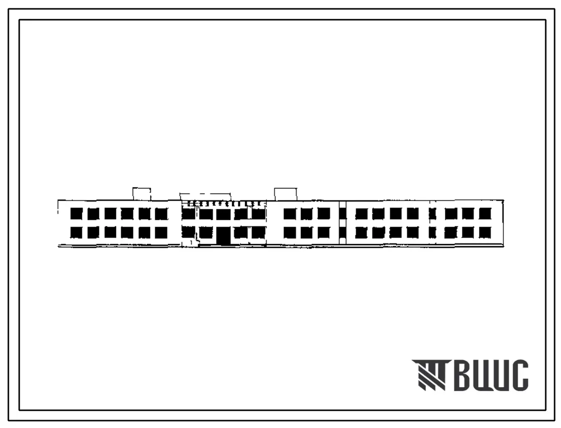 Типовой проект 224-1-250с Средняя школа на 10 классов (392 учащихся). Сейсмичность 7, 8, баллов. Здание двухэтажное. Стены из кирпича.