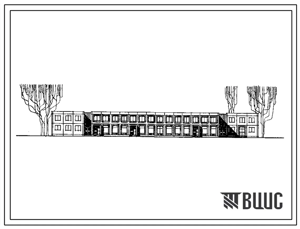 Типовой проект 282-1-163.84 Комплексный приемный пункт предприятий бытового обслуживания на 15 рабочих мест, приемный пункт прачечной, аптека, отделение связи, сберкасса. Блок 10. Здание двухэтажное. Стены из легкобетонных панелей.