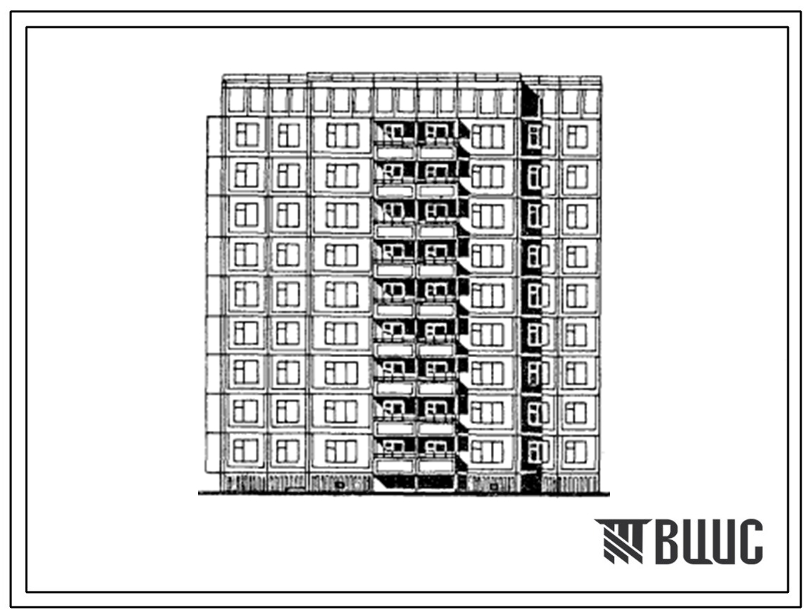 Типовой проект 97-0316.13.88 Девятиэтажная блок-секция торцевая левая на 36 квартир. Для городов Братск и Усть-Илимск