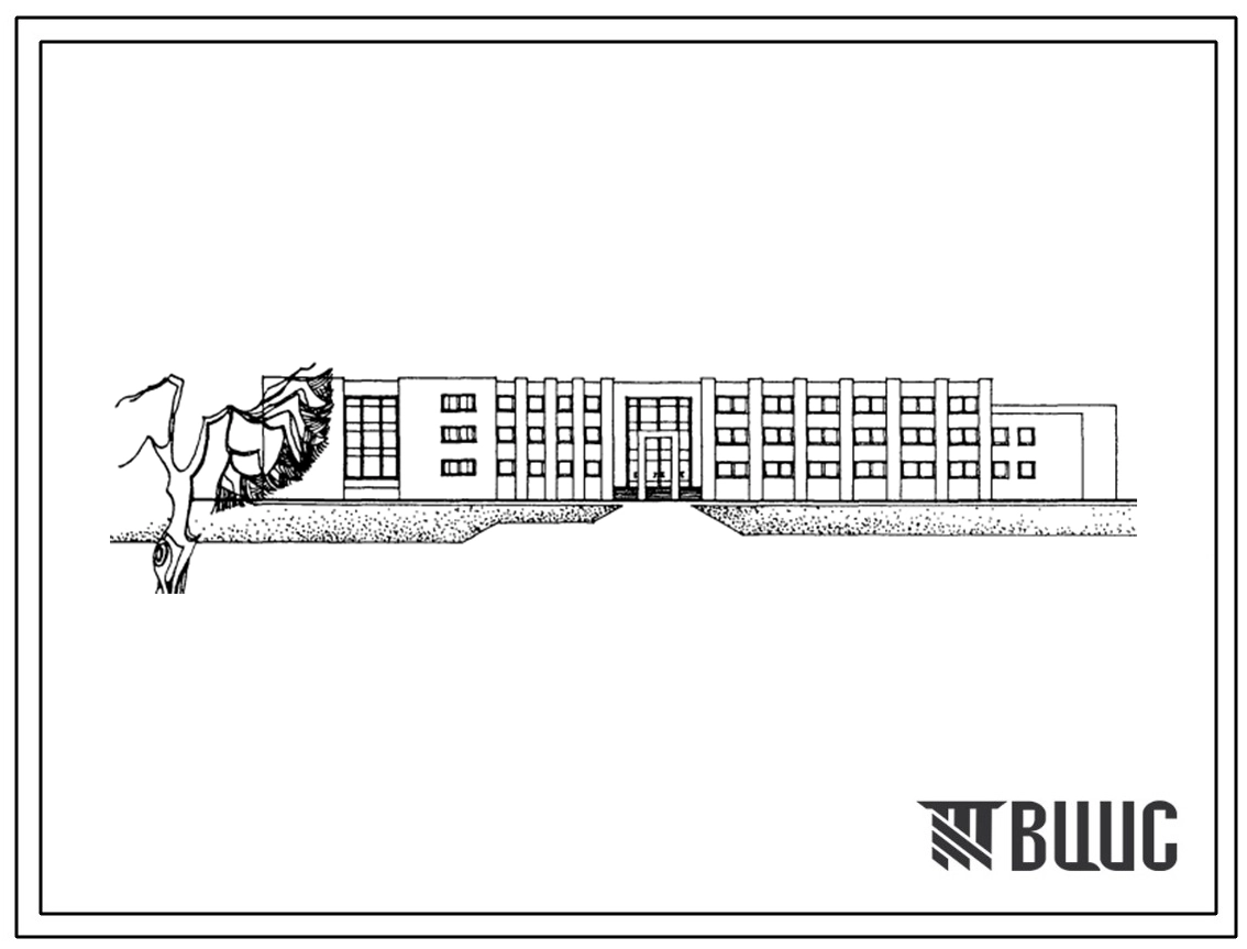 Типовой проект 224-01-658.89 Школа на 33 класса (1296 учащихся). Здание одно-, двух-, трехэтажное. Стены из кирпича.