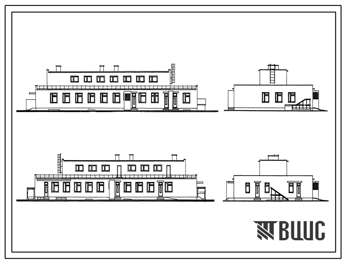 Типовой проект 254-9-82 Пищеблок районной больницы на 400 коек с поликлиникой на 600 посещений в смену. Здание одно-, двухэтажное. Стены из кирпича.