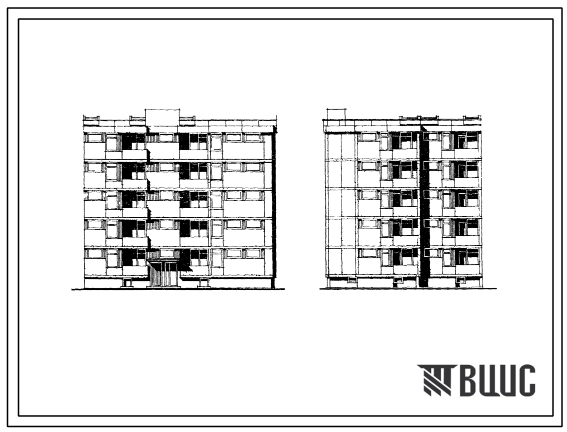 Типовой проект 126-046 Пятиэтажная угловая блок-секция на 15 квартир из ячеистого бетона (двухкомнатных 2Б-5; трехкомнатных 3А-5; 3Б-5). Для строительства в IВ климатическом подрайоне, II и III климатических районах.