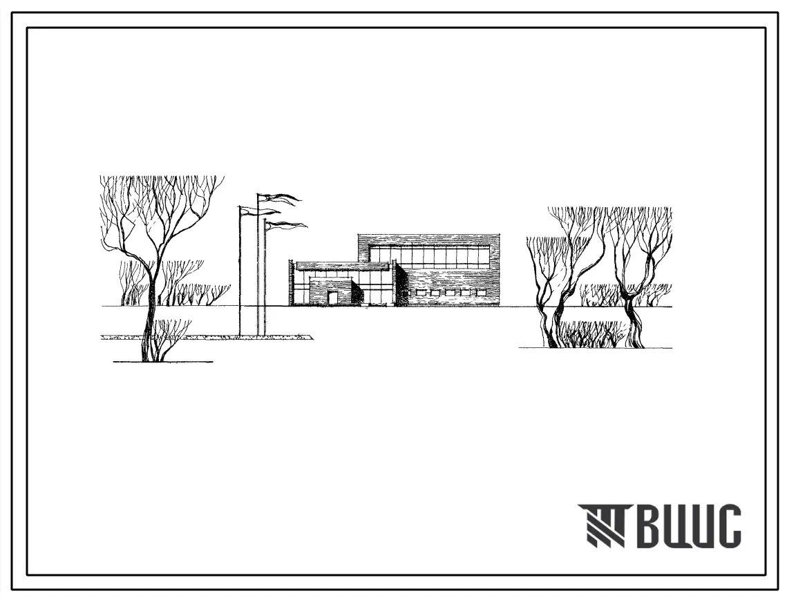 Типовой проект 294-2-43 Спортивный корпус с залом (ареной 24х12 м) местами для зрителей (с вариантом покрытия из облегченной конструкции), для строительства в 1В климатическом подрайоне, 2 и 3 климатических районах
