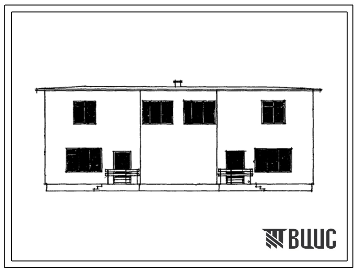 Типовой проект 144-12-117 Двухэтажный двухквартирный блокированный жилой дом с четырехкомнатными квартирами в двух уровнях
