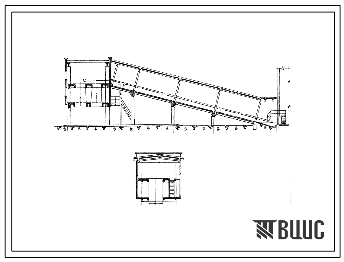 Типовой проект 4-11-79 Окорочно-отжимная установка на четырехрамном лесопильном заводе. Окорочно-отжимной цех на 2 станка поперечной подачей окоренных бревен.