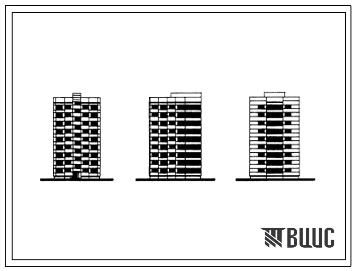 Типовой проект 1Лг-600А-1 Девятиэтажный односекционный дом на 54 квартиры (однокомнатных 36, трехкомнатных 18).