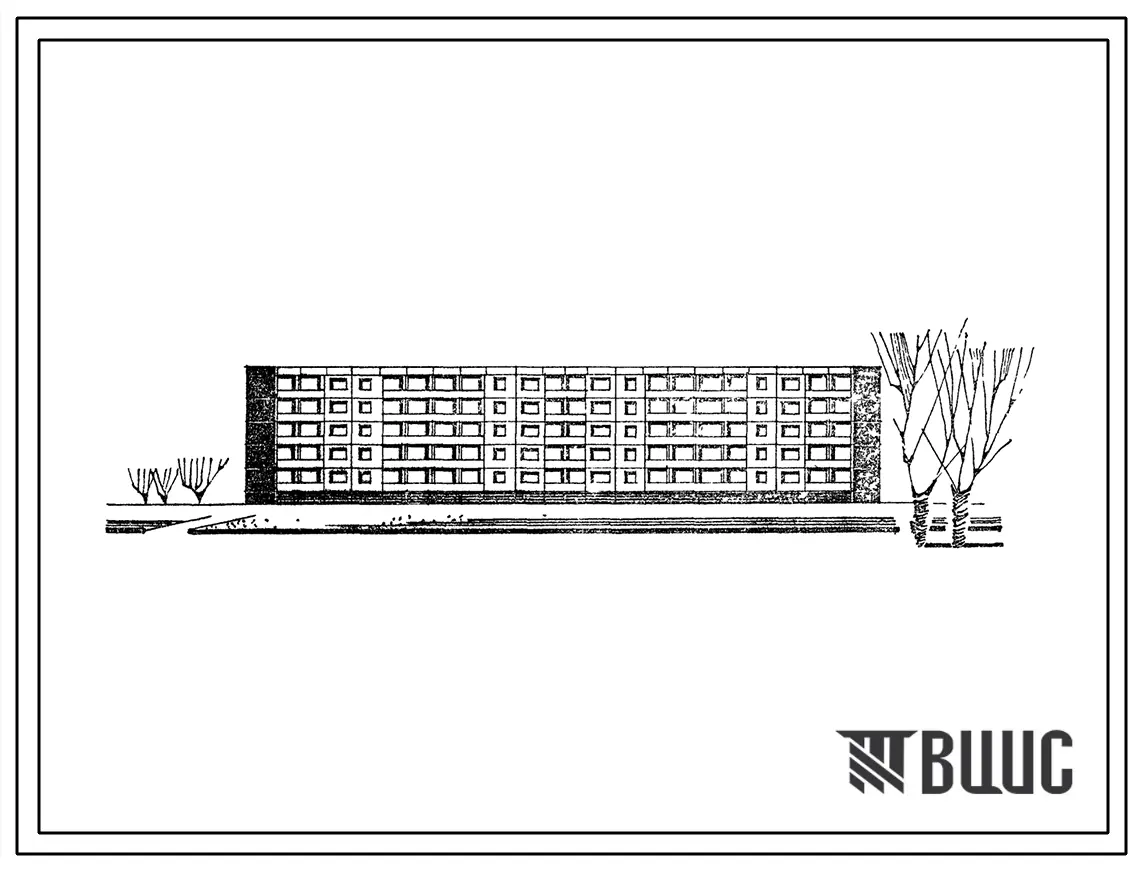 Типовой проект 1-464ЛИ-17/4 Пятиэтажный четырехсекционный крупнопанельный жилой дом на 60 квартир.