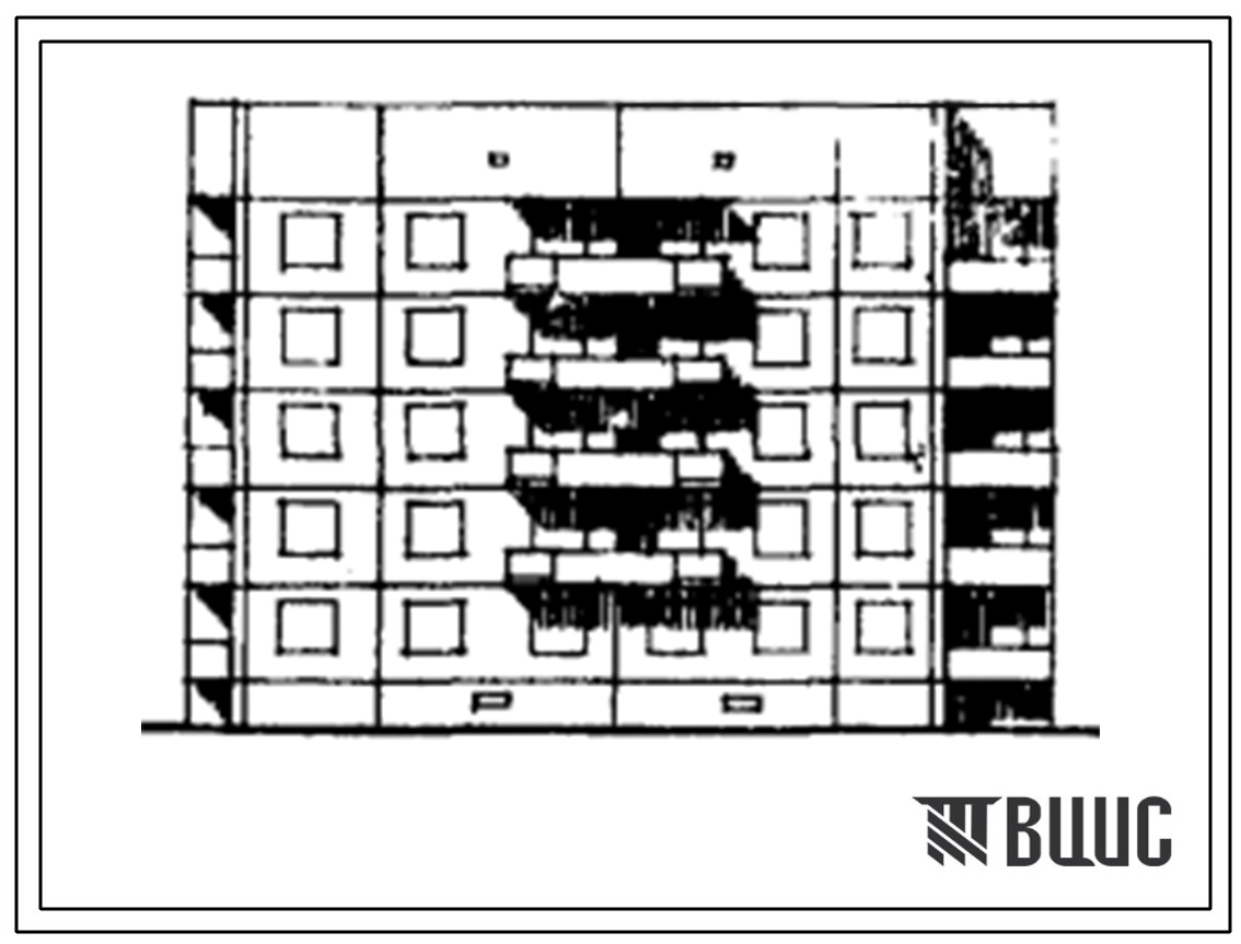 Типовой проект 108-039/1 Блок-секция пятиэтажная торцовая левая на 20 квартир (однокомнатных 1Б-5, двухкомнатных 2Б-5, трехкомнатных 3Б-5, четырехкомнатных 4Б-5) . Для строительства в 1В, 2Б, 2В, 2Г, 3А климатических подрайонах.