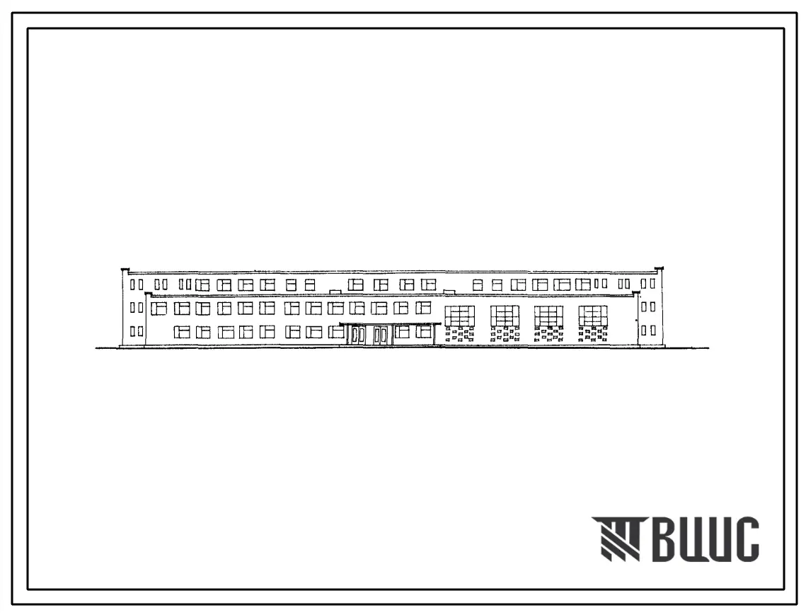 Типовой проект 224-1-54с Универсальное здание общеобразовательной школы на 24 класса (960-1072 учащихся). Для строительства в III строительно-климатической зоне в районах с сейсмичностью 9 баллов.