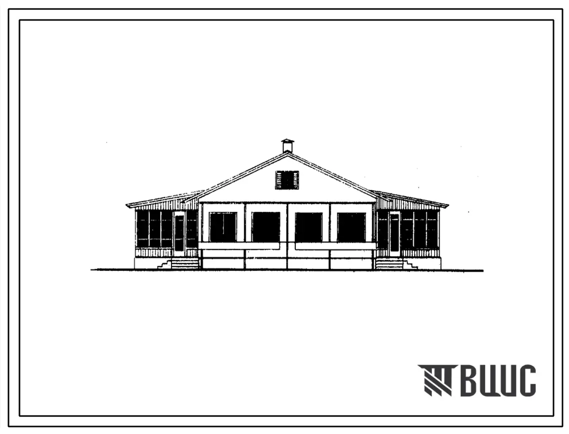 Типовой проект 181-11-41 Одноэтажный двухквартирный панельный жилой дом с двухкомнатными квартирами. Для строительства во 2 строительно-климатической зоне.