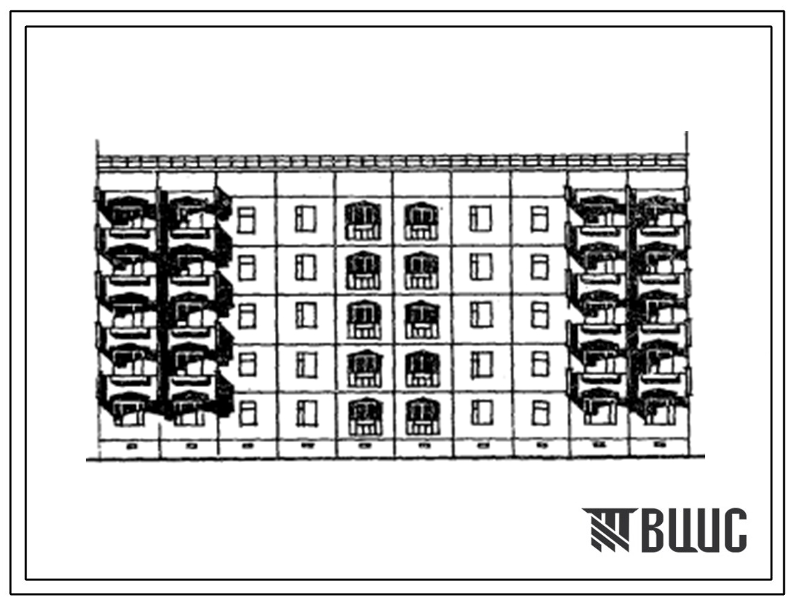 Типовой проект 105-0116с.86 Блок-секция 5-этажная 30-квартирная 2Б.1Б.3Б - 3Б.1Б.2Б рядовая с торцовыми окончаниями