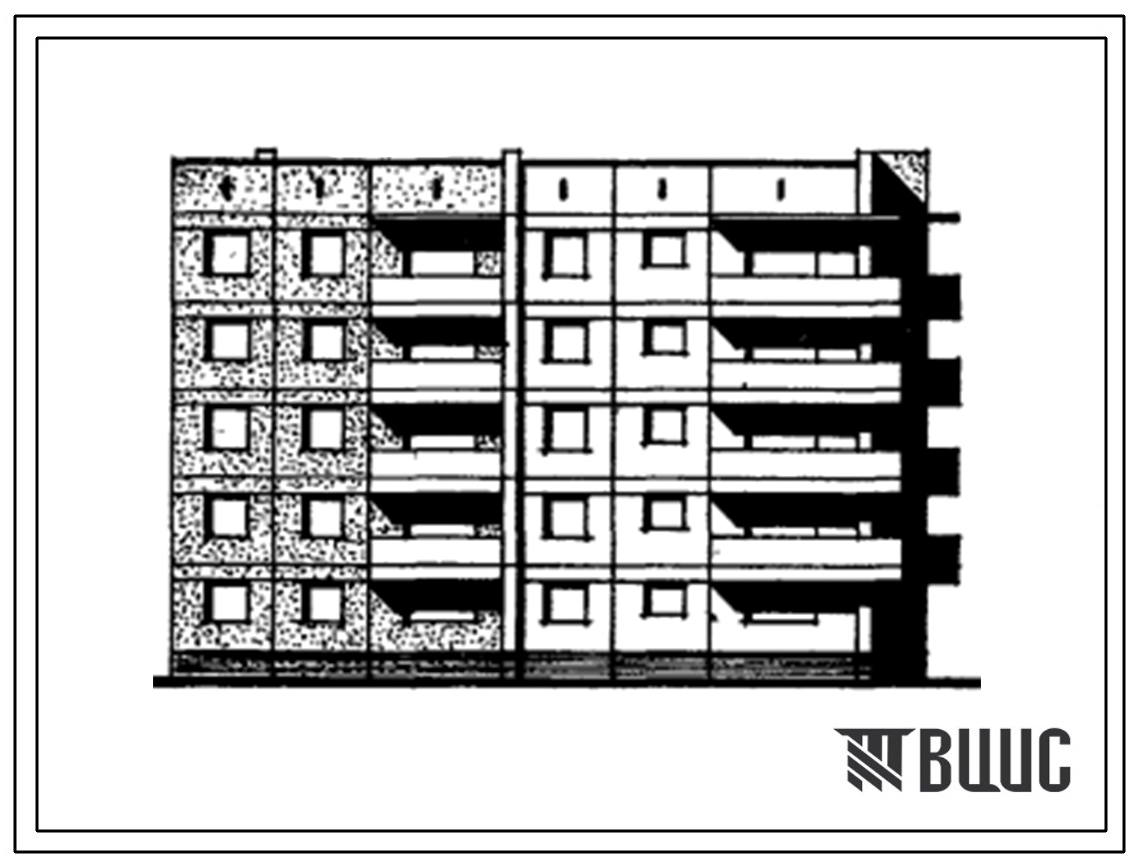 Типовой проект 97-083/1.2 Блок-секция пятиэтажная 20-квартирная угловая правая 2Б.2Б.3Б.4Б.