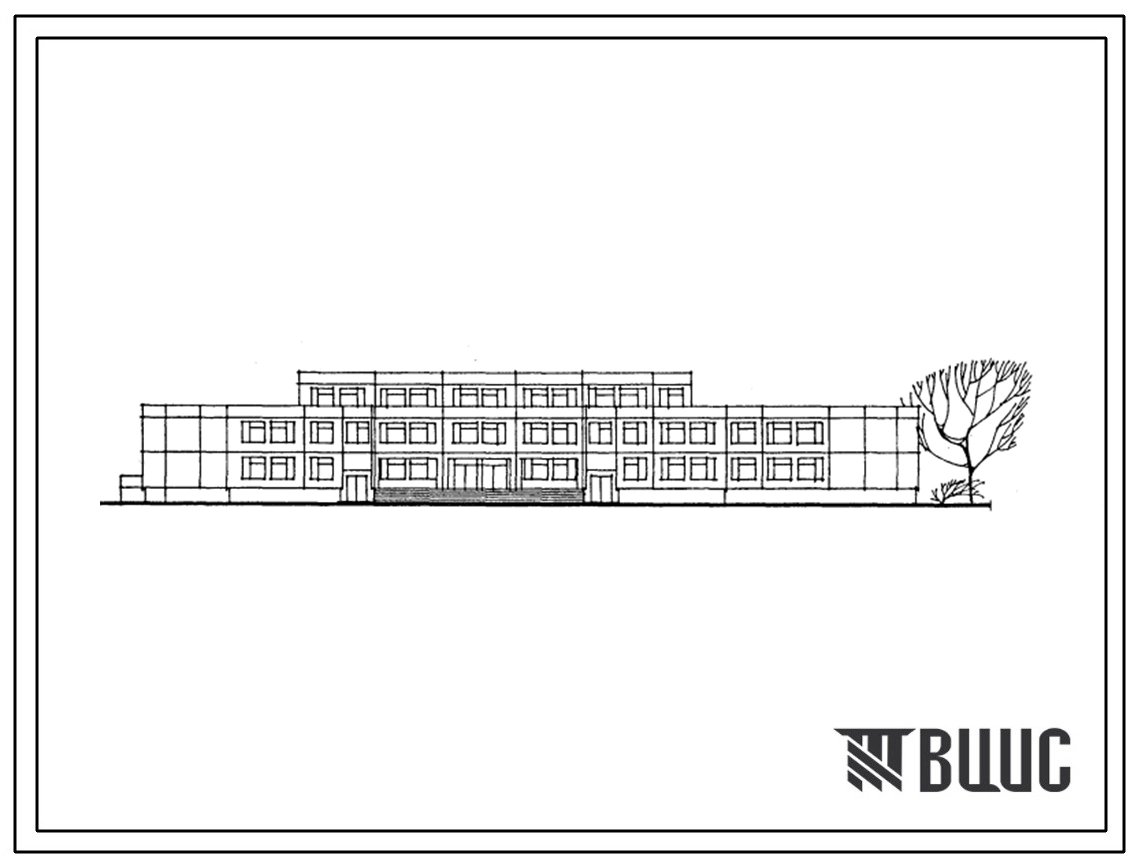 Типовой проект 221-01-627.88 Школа на 11 классов (422 учащихся). Здание двухэтажное. Стены из трехслойных легкобетонных панелей по серии 1.090.1-1.