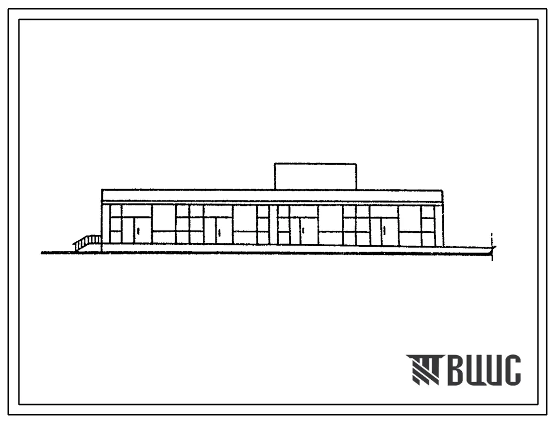 Типовой проект 274-30-26сп Торговый центр для поселков на 1000-1500 человек.Стены кирпичные.Для строительства в районах с сейсмичностью 7 и 8 баллов, на просадочных грунтах.