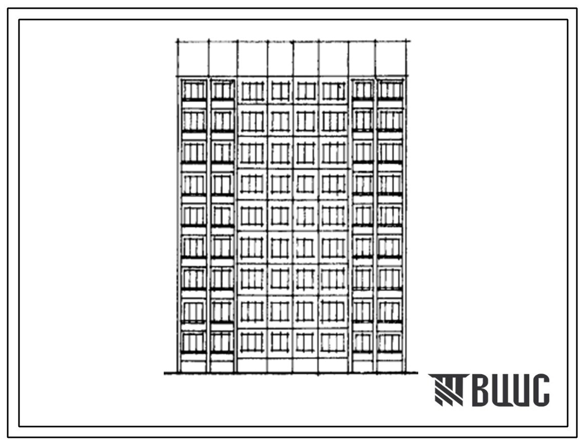 Типовой проект 464Д-0151 Девятиэтажная блок-секция на 36 квартир (двухкомнатных 2Б-18, трехкомнатных 3Б-18). Для строительства во 2В климатическом подрайоне г.Новополоцка