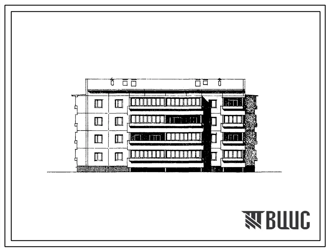 Типовой проект 76-018сп/1.2 4-этажная блок-секция на 24 квартиры 1Б.1Б.2Б-2Б.1Б.1Б. Для строительства в 4А и 4Г климатических подрайонах сейсмичностью 7 баллов на грунтах 2 типа просадочности.