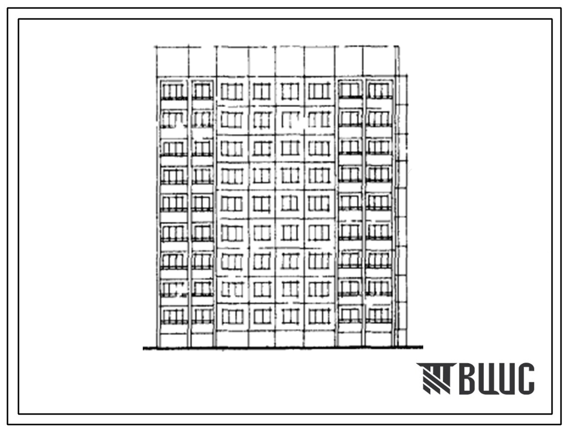 Типовой проект 464Д-0155 Девятиэтажная блок-секция на 36 квартир (однокомнатных 1Б-9, двухкомнатных 2Б-9, трехкомнатных 3Б-9, четырехкомнатных 4А-9). Для строительства во 2В климатическом подрайоне г.Новополоцка