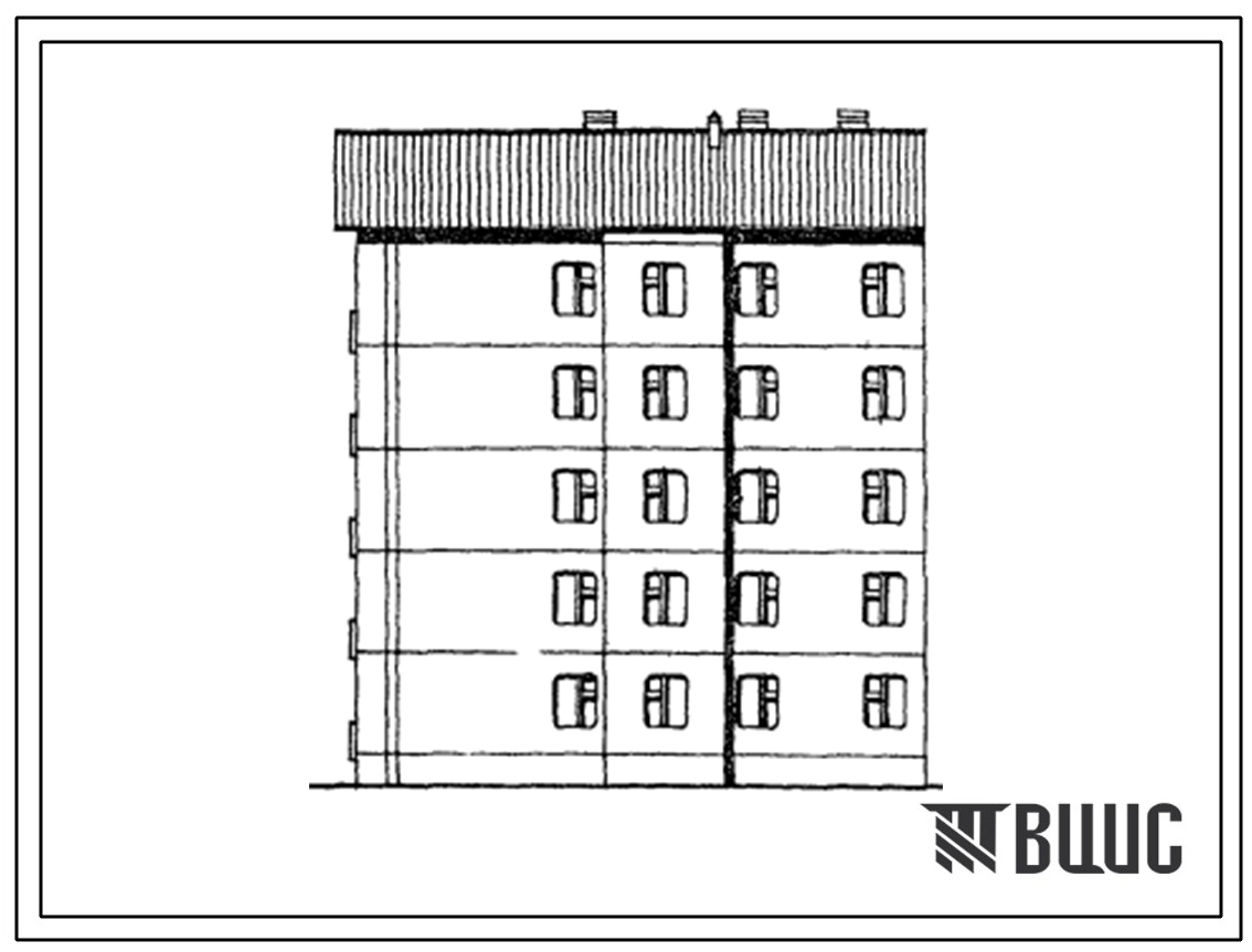 Типовой проект 135-0289С.13.86 5-этажная торцевая левая блок-секция на 10 квартир 3Б-5Б (для Тувинской АССР)
