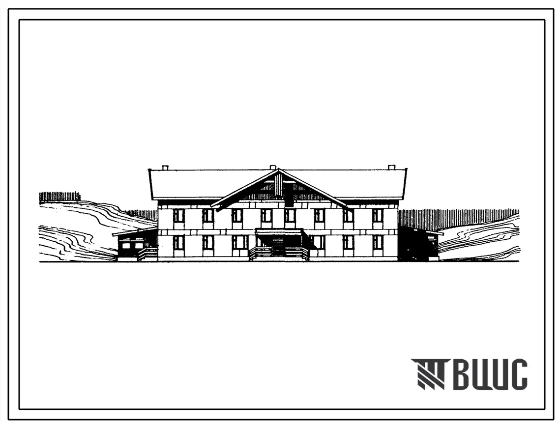 Типовой проект 143-17-83.85 Дом на 4 четырехкомнатные квартиры типа 4Б в двух уровнях. Общая площадь 359 м2 для Карельской АССР (СТЕНЫ ИЗ КРУПНЫХ ЛЕГКОБЕТОННЫХ БЛОКОВ, Перекрытия железобетонные. Полное инженерное благоустройство)