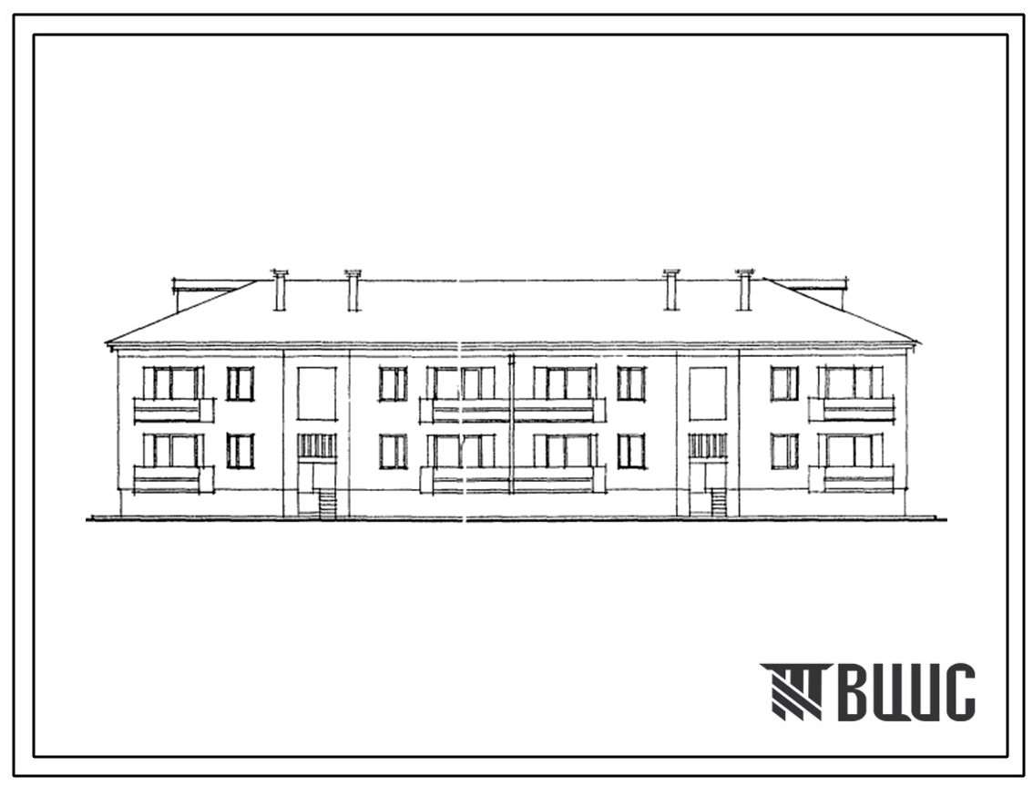 Типовой проект 113-17-95с.13.87 2 этажный 8 квартирный секционный жилой дом с 2 и 3 комнатными квартирами (стены из крупных легкобетонных блоков) (для Грузинской ССР)