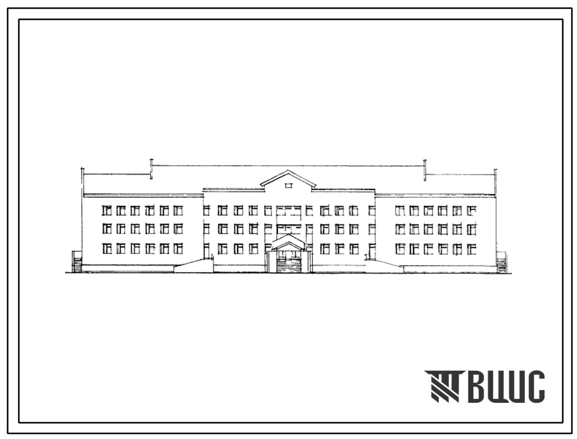 Типовой проект 224-01-664м.88 Школа на 11 классов (422 учащихся). Грунты вечномерзлые. Здание трехэтажное. Стены из кирпича.