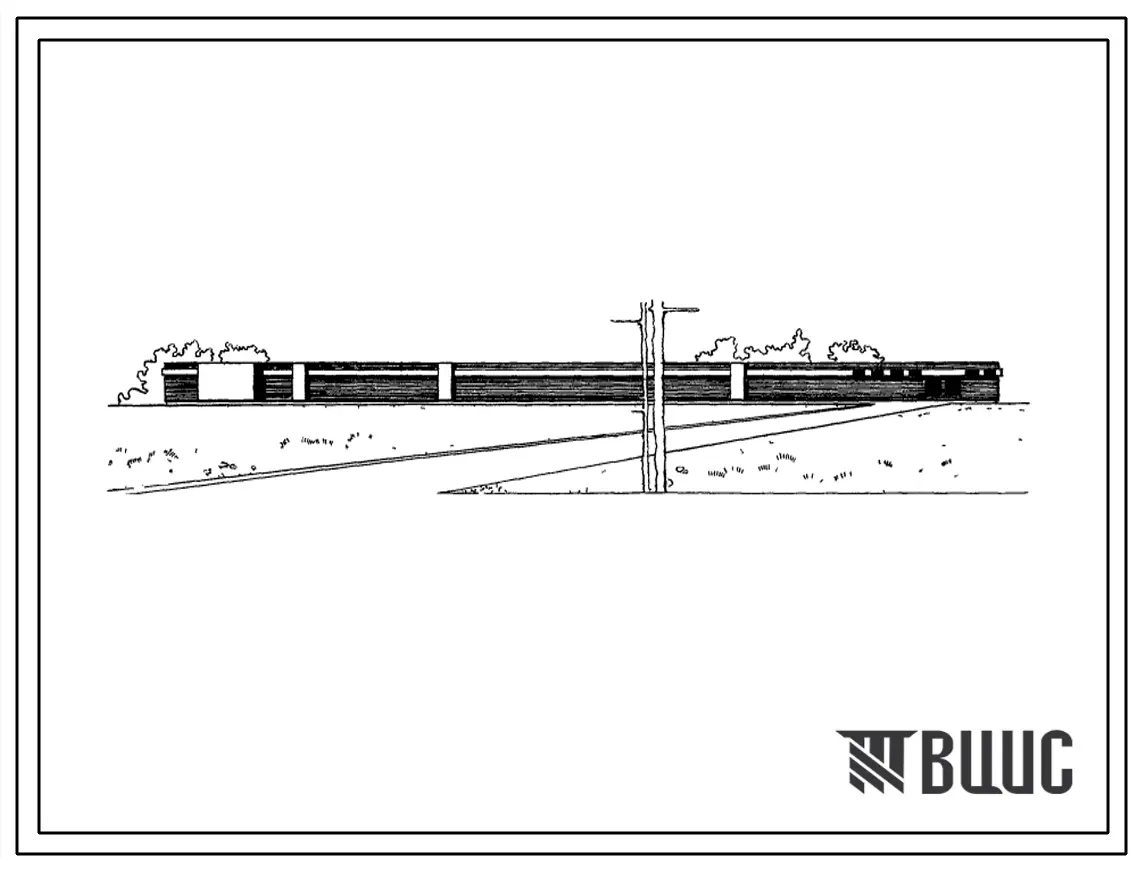 Типовой проект 294-6-2 Закрытый тир упрощенного типа для стрельбы на дистанции 100, 50 и 25м (в кирпиче) для строительства во 2 и 3 строительно-климатических зонах.