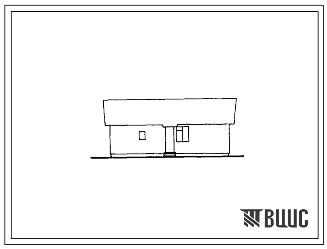 Типовой проект 184-54-32с Одноэтажный одноквартирный жилой дом с четырехкомнатной квартирой.