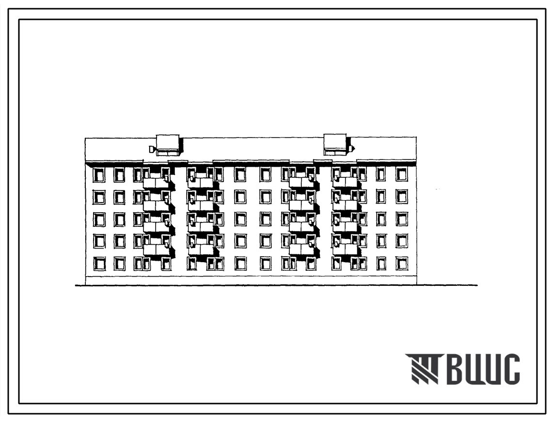 Типовой проект 114-027с.85 Пятиэтажная блок-секция двухсекционная рядовая торцевая на 40 квартир