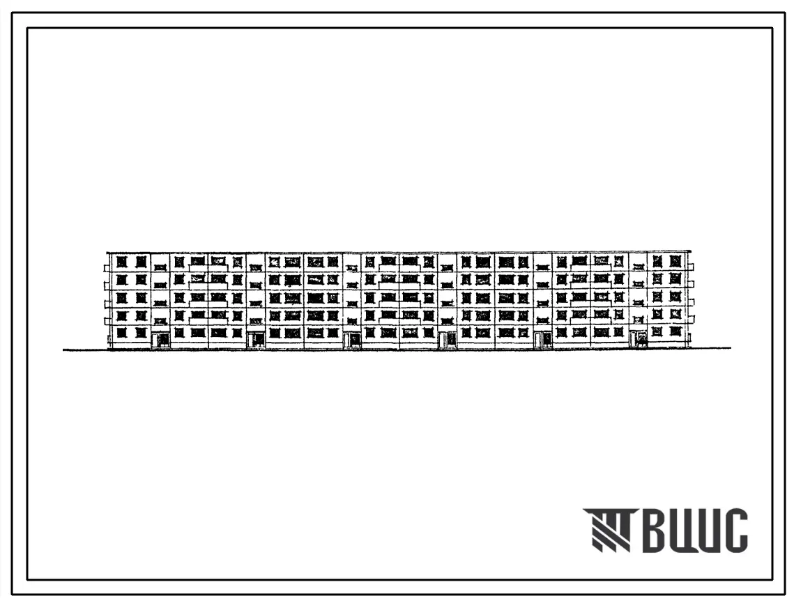 Типовой проект 1-468А-20 Пятиэтажный шестисекционный крупнопанельный 78(79) квартирный жилой дом