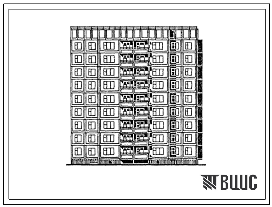 Типовой проект 97-0317.13.88 Девятиэтажная блок-секция торцевая правая на 36 квартир. Для городов Братск и Усть-Илимск