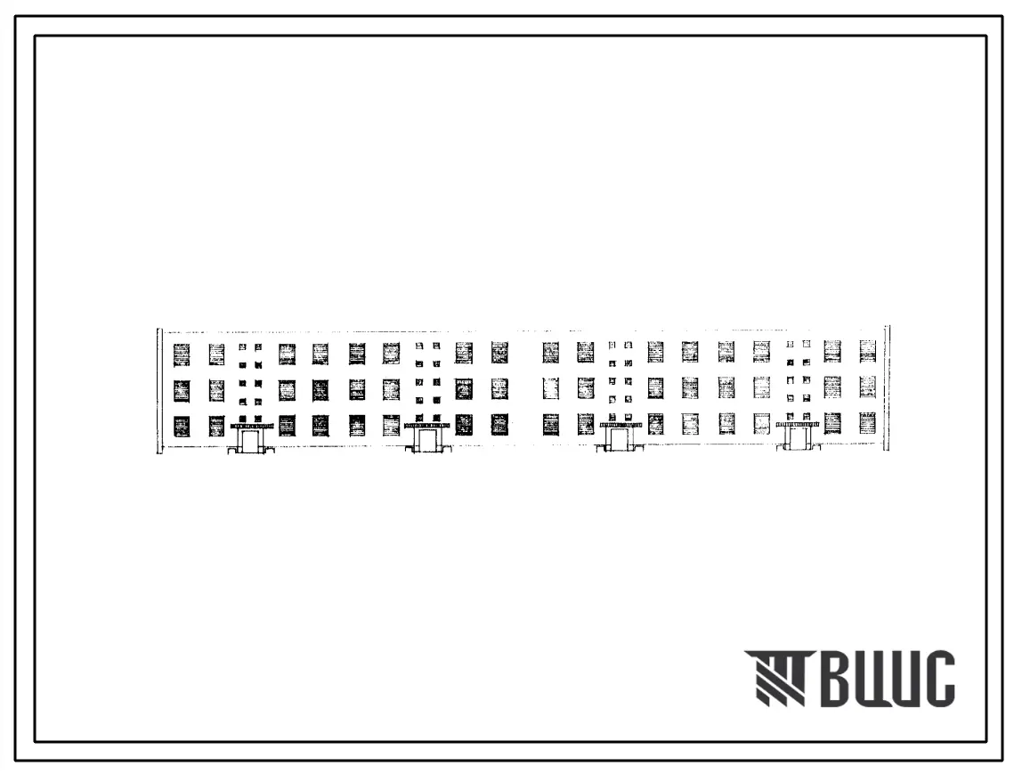 Типовой проект 1Т-395С-1/68 Трехэтажный четырехсекционный жилой дом на 24 квартиры (трехкомнатных 12, четырехкомнатных 12).