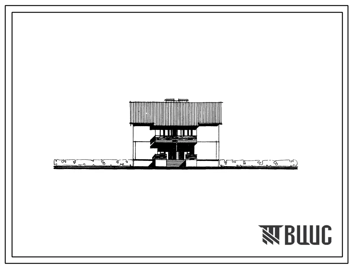 Типовой проект 141-121-83/1 Двухэтажный блокированный жилой дом на 2 четырехэтажные квартиры типа 4Б в двух уровнях. Для строительства в 1В климатическом подрайоне, 2 и 3 климатических районах