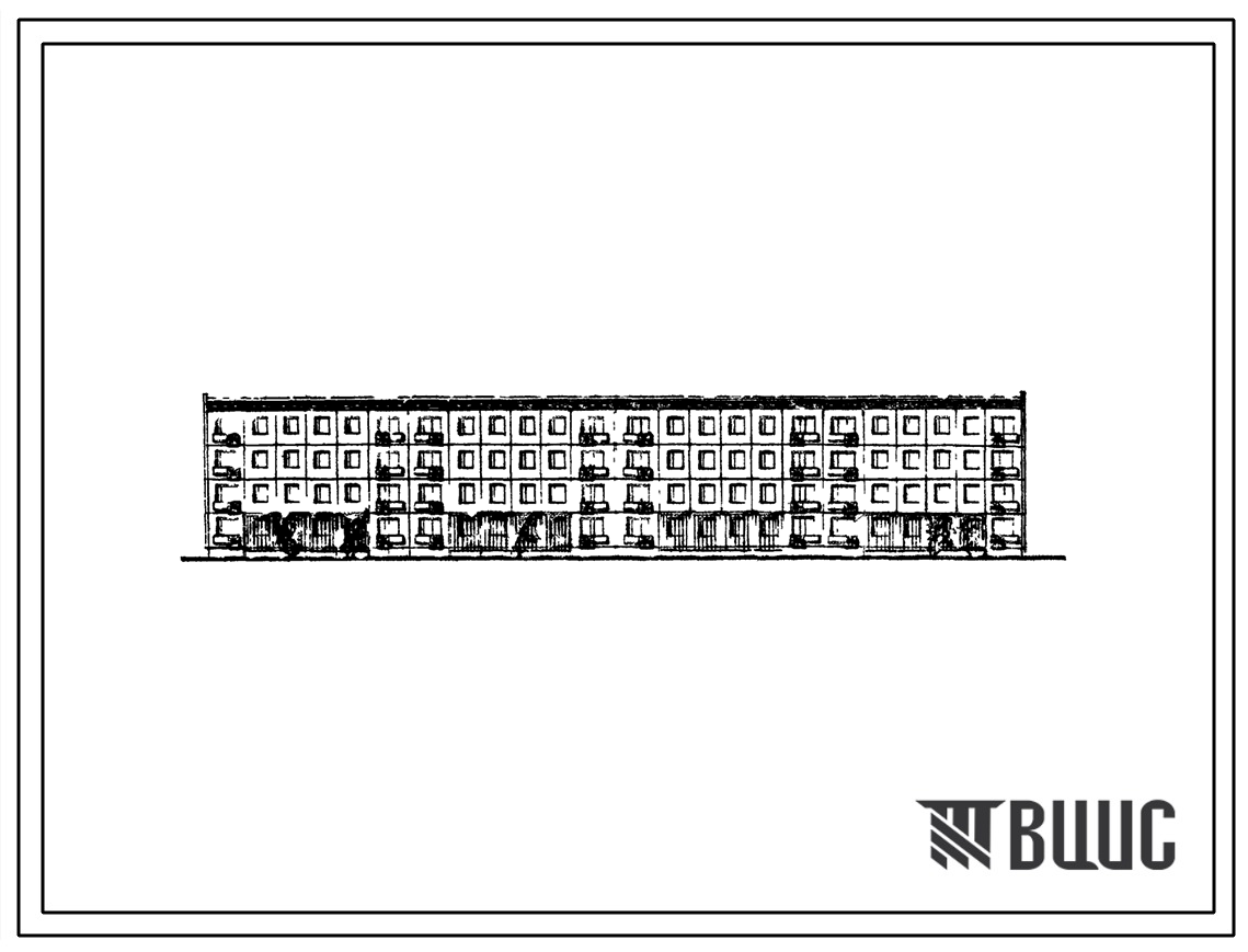 Типовой проект 111-76-5СП/69/1 Четырехэтажный четырехсекционный жилой дом на 32 квартиры (четырехкомнатных 4Б-16, пятикомнатных 5Б-16).