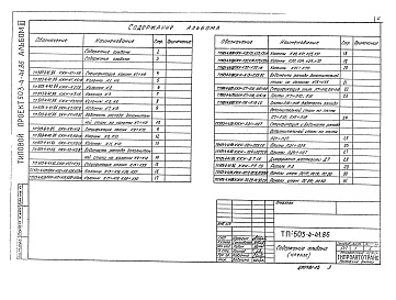 Состав альбома. Типовой проект 503-4-41.86Альбом 3 – Индустриальные строительные конструкции.    