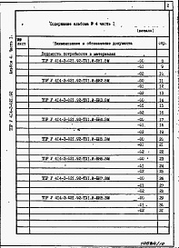 Состав альбома. Типовой проект У.414-3-021.92Альбом 4 Часть 1. Ведомости потребности в материалах   ТХ 1. И - БН 1 - 64.ВМ