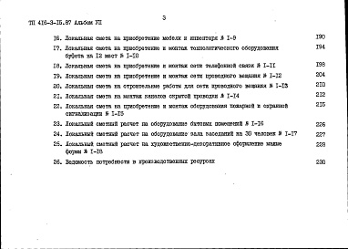 Состав альбома. Типовой проект 416-3-15.87Альбом 7 Сметы