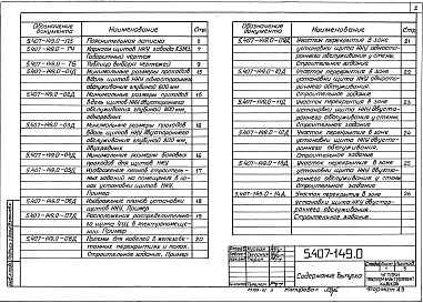Состав альбома. Серия 5.407-149 УстановкаВыпуск 0 Материалы для проектирования 