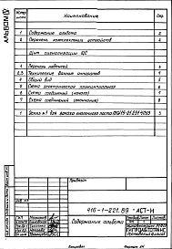 Состав альбома. Типовой проект 416-1-221.89Альбом 4 Задание заводу-изготовителю на автоматику и электрооборудование    