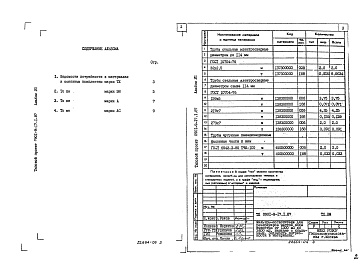 Состав альбома. Типовой проект 0901-9-17.2.87Альбом 7 Примененный из ТП 0901-9-17.1.87 Ведомости потребности в материалах