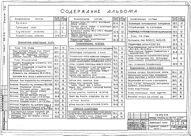 Состав альбома. Типовой проект 252-9-51Альбом 1 Часть 1 Архитектурно-строительные, технологические и сантехнические чертежи: отопление, вентиляция, водоснабжение, канализация. Часть 2 Электротехнические чертежи: электроосвещение, силовое электрооболрудование, слаботочные устройства, автоматика