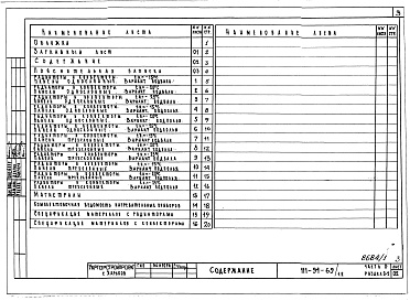 Состав альбома. Типовой проект 111-94-69/1.2Альбом 2 Часть 0 Общая часть Раздел 0-2 Расчетные таблицы для системы отопления