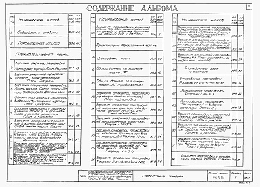 Состав альбома. Типовой проект 902-2-212Альбом 1 Строительная, технологическая, санитарно-техническая и электрическая части   