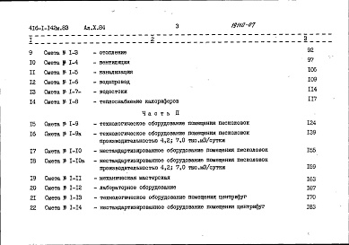 Состав альбома. Типовой проект 416-1-142м.83Альбом 10 Часть 1. Сметы