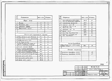 Состав альбома. Типовой проект 184-000-374.86Альбом 1 Архитетктурно-строительные чертежи и электрооборудование 