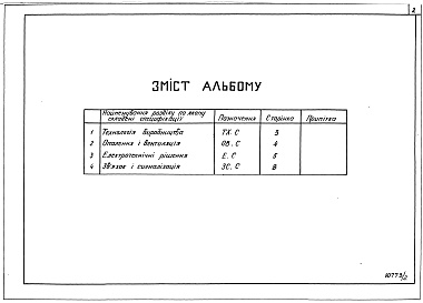 Состав альбома. Типовой проект У.503-6-16.97Альбом 2 Спеціфікації обладнання, виробів і матеріалів
