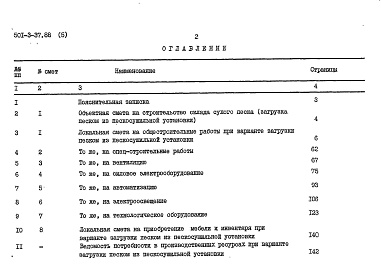 Состав альбома. Типовой проект 501-3-37.88Альбом 5 Сметы     